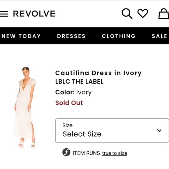 LBLC the Label Revolve Long Ivory Dress - Small - New - Picture 7 of 7